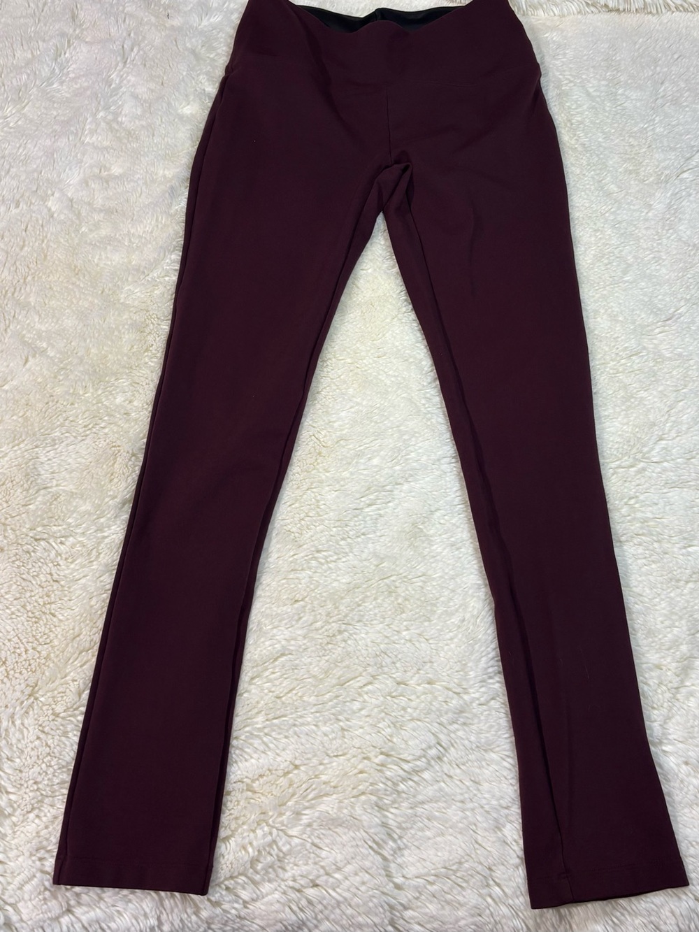 Burgundy High-Rise Straight Leggings